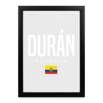 Durán Équateur Équatorien - Affiche encadrée (27 × 37 cm) - noir - Devant