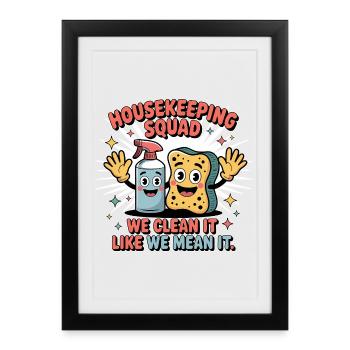 Funny Cleaning Design - Framed poster (27 × 37 cm) - black - Front