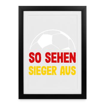 Drôle de Football Football Fan Cadeau - Affiche encadrée (27 × 37 cm) - noir - Devant