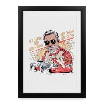 Go Kart Experience Retraités Speed Karting Go-Karting - Affiche encadrée (27 × 37 cm) - noir - Devant