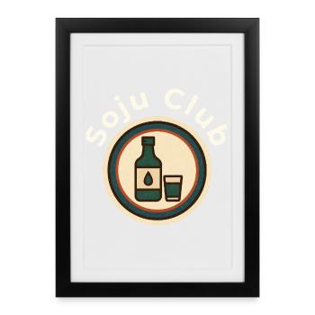 Soju Club Logo Vintage - Framed poster (27 × 37 cm) - black - Front