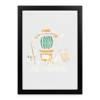 Stick to Adventure - Framed poster (27 × 37 cm) - black - Front