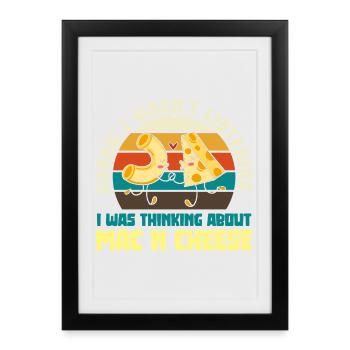 Mac and Cheese Love Couple Retro - Framed poster (27 × 37 cm) - black - Front