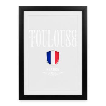 Toulouse, France, design minimaliste élégant - Affiche encadrée (27 × 37 cm) - noir - Devant