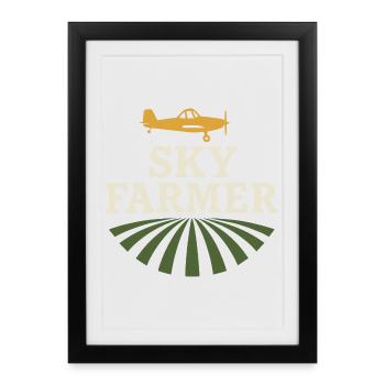 Cadeau de pilote d’agriculture de l’aviation rurale - Affiche encadrée (27 × 37 cm) - noir - Devant