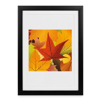 Feuilles d’automne - Affiche encadrée (27 × 37 cm) - noir - Devant