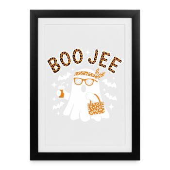 Leopard Ghost Halloween Chic - Framed poster (27 × 37 cm) - black - Front