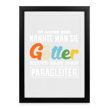 Aventure en parapente Les dieux du parapente - Affiche encadrée (27 × 37 cm) - noir - Devant