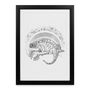 Caméléon - Affiche encadrée (27 × 37 cm) - noir - Devant