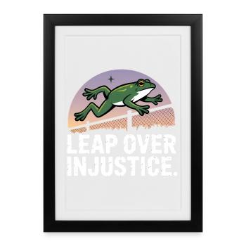 Leap over Justice - USA Frog T-Shirt - Framed poster (27 × 37 cm) - black - Front