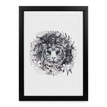 Majestic White Tiger – Mystic Jungle - Framed poster (27 × 37 cm) - black - Front
