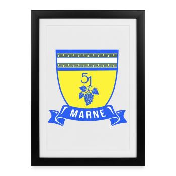 Blason Marne 51 avec une grappe de raisin - Affiche encadrée (27 × 37 cm) - noir - Devant
