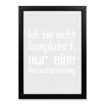 Not complicated – challenge - Framed poster (27 × 37 cm) - black - Front