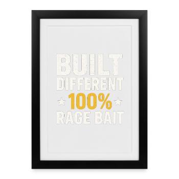 Construit différents appâts 100 % rage, mème drôle - Affiche encadrée (27 × 37 cm) - noir - Devant