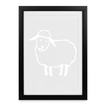 mouton - Affiche encadrée (27 × 37 cm) - noir - Devant