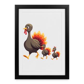 Bébé dinde de Thanksgiving - Affiche encadrée (27 × 37 cm) - noir - Devant