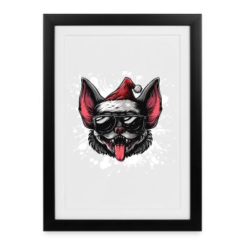 Bat Christmas Funny - Framed poster (27 × 37 cm) - black - Front