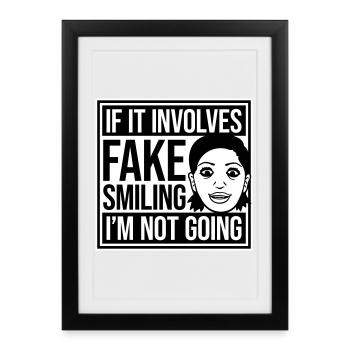 S’il s’agit d’un faux sourire, je ne vais pas le dire - Affiche encadrée (27 × 37 cm) - noir - Devant