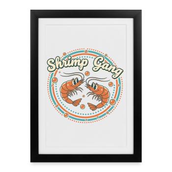Gang de crevettes - Affiche encadrée (27 × 37 cm) - noir - Devant