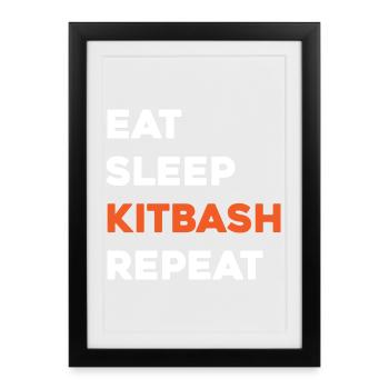 Eat Sleep Kitbash Repeat - Framed poster (27 × 37 cm) - black - Front