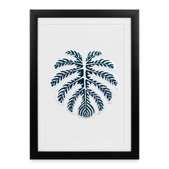 Monstera Leaf – Tropical Deco Art Design - Framed poster (27 × 37 cm) - black - Front