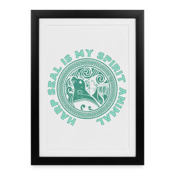 Harp seal seals - Framed poster (27 × 37 cm) - black - Front