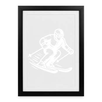 Ski Sport Silhouette - Framed poster (27 × 37 cm) - black - Front
