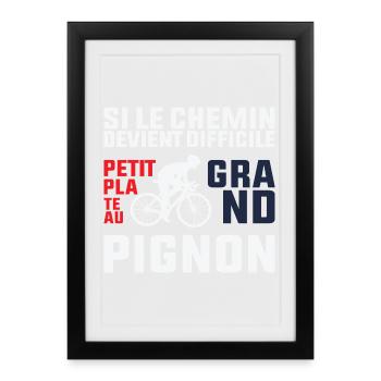 If the Path Gets Tough - Cyclist Gift - Framed poster (27 × 37 cm) - black - Front