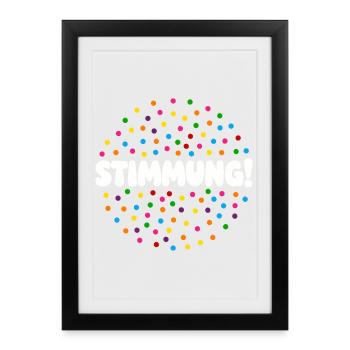 Confettis Mood Carnaval Carnaval Désir du réveillon du Nouvel An - Affiche encadrée (27 × 37 cm) - noir - Devant