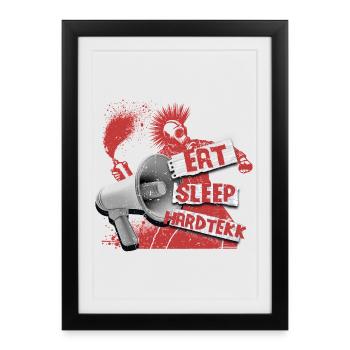 Hardtekk Tekke Allemagne de l’Est - Affiche encadrée (27 × 37 cm) - noir - Devant
