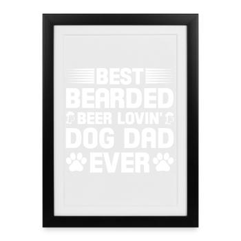 Bearded Beer lovin dad - Framed poster (27 × 37 cm) - black - Front