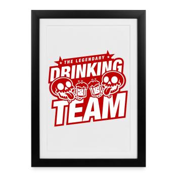Bière Squelette de l’équipe de boisson - Affiche encadrée (27 × 37 cm) - noir - Devant