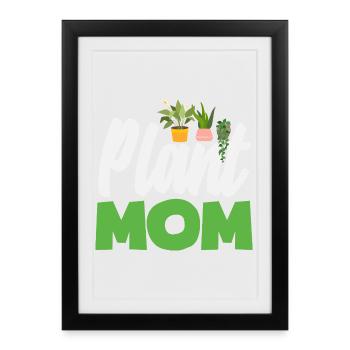 Maman amoureuse des plantes - Affiche encadrée (27 × 37 cm) - noir - Devant