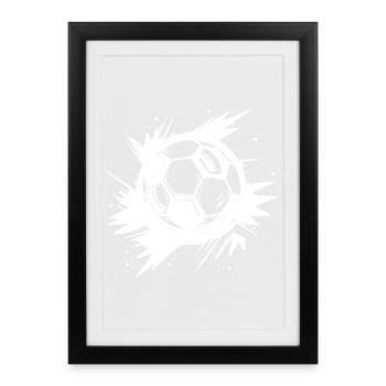 Football Street Art - Framed poster (27 × 37 cm) - black - Front