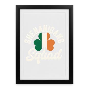 Conception du trèfle de l’équipe irlandaise - Affiche encadrée (27 × 37 cm) - noir - Devant