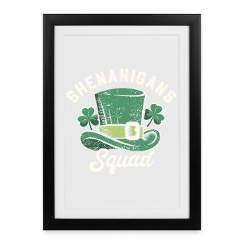 Shenanigans Squad St Patricks Day Green Hat - Framed poster (27 × 37 cm) - black - Front