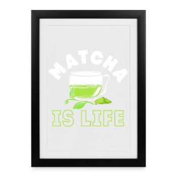 Thé matcha - Affiche encadrée (27 × 37 cm) - noir - Devant