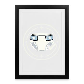 Diaper Duty Badge Shirt - Framed poster (27 × 37 cm) - black - Front