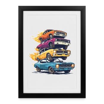 Just A Boy Who Loves Cars Toddler Graphic - Framed poster (27 × 37 cm) - black - Front
