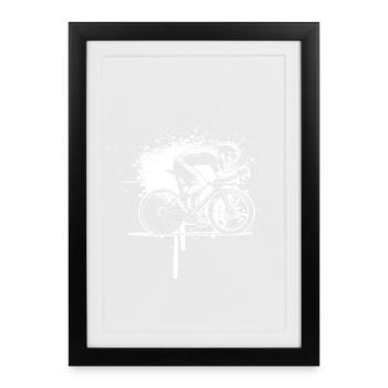 Un motif réservé aux vélos de route - Affiche encadrée (27 × 37 cm) - noir - Devant