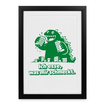 Je mange ce que j’aime, Monster - Affiche encadrée (27 × 37 cm) - noir - Devant