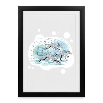 greyhounds - Framed poster (27 × 37 cm) - black - Front