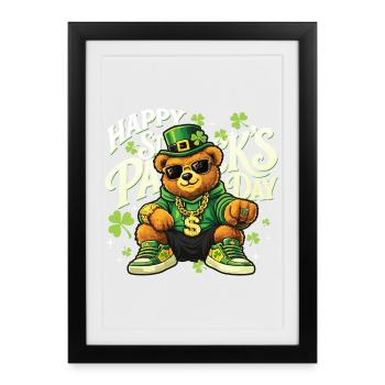Joyeux St Patrick’s Day Fierté irlandaise - St. Paddys - Affiche encadrée (27 × 37 cm) - noir - Devant