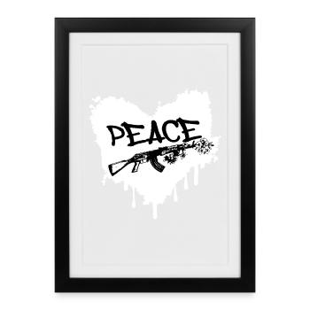 Peace Gun Blossoms Graffiti - Framed poster (27 × 37 cm) - black - Front