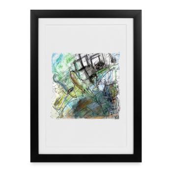 Airplane - Framed poster (27 × 37 cm) - black - Front