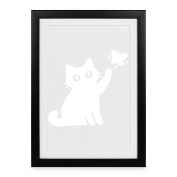 Cat Cute - Framed poster (27 × 37 cm) - black - Front