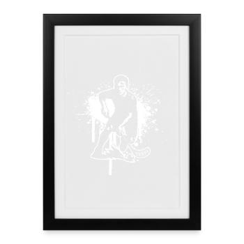 Clean floorball artwork for floorball - Framed poster (27 × 37 cm) - black - Front