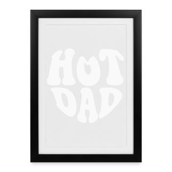 Logo du cœur Hot Dad - Couleur personnalisable - Affiche encadrée (27 × 37 cm) - noir - Devant