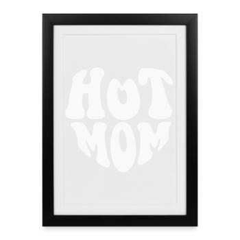 Logo Hot Mom Heart - Couleur personnalisable - Affiche encadrée (27 × 37 cm) - noir - Devant