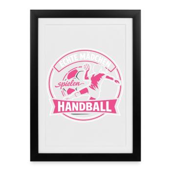 Cadeau drôle de gardienne de but de la fille de handball - Affiche encadrée (27 × 37 cm) - noir - Devant